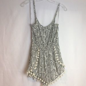 Cream and black paisley romper